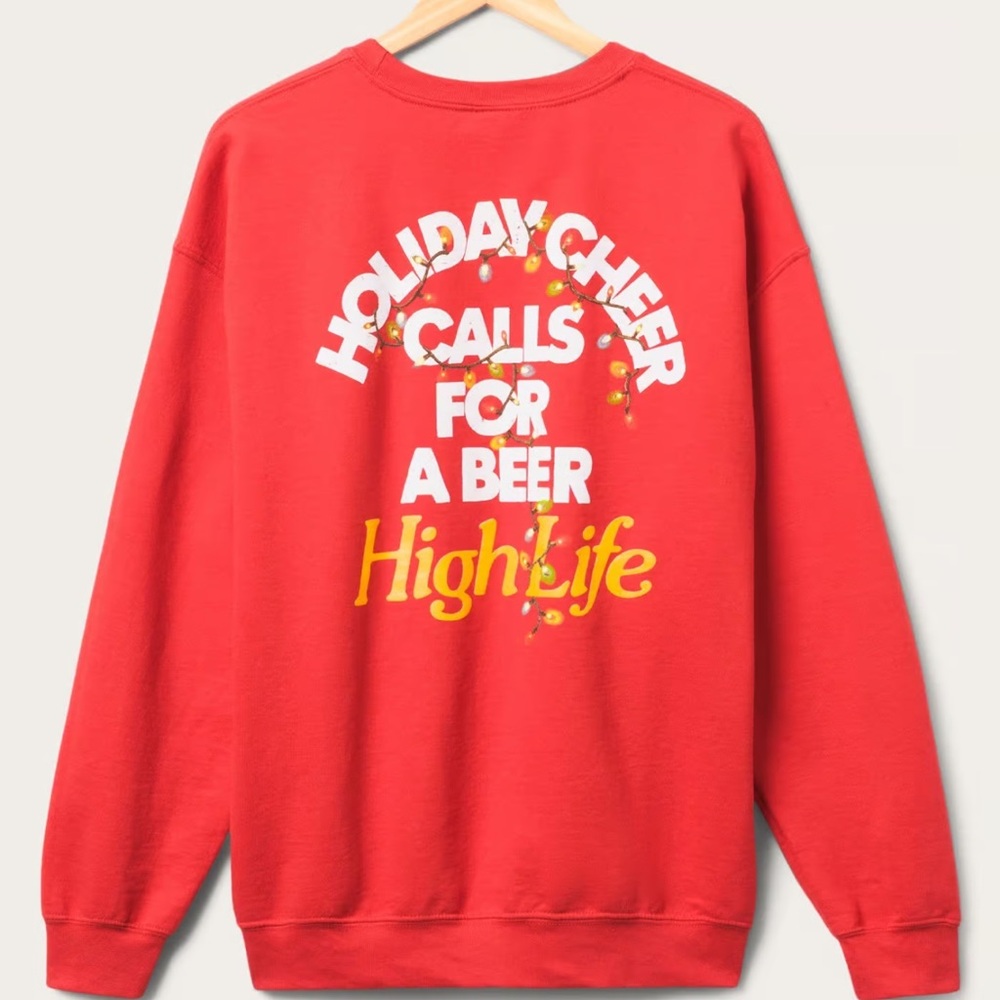 Junk Food miller high life holiday cheer sweatshirt men’s M new
